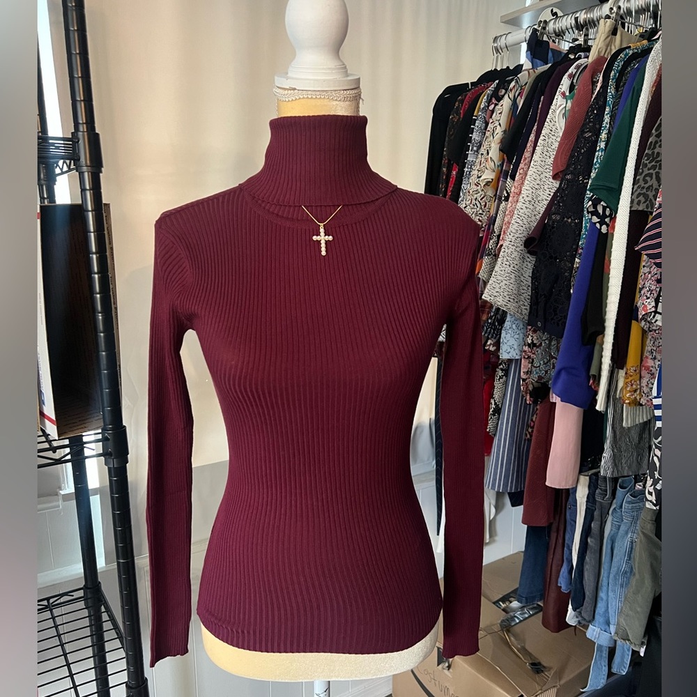 🔴Burgundy Turtleneck